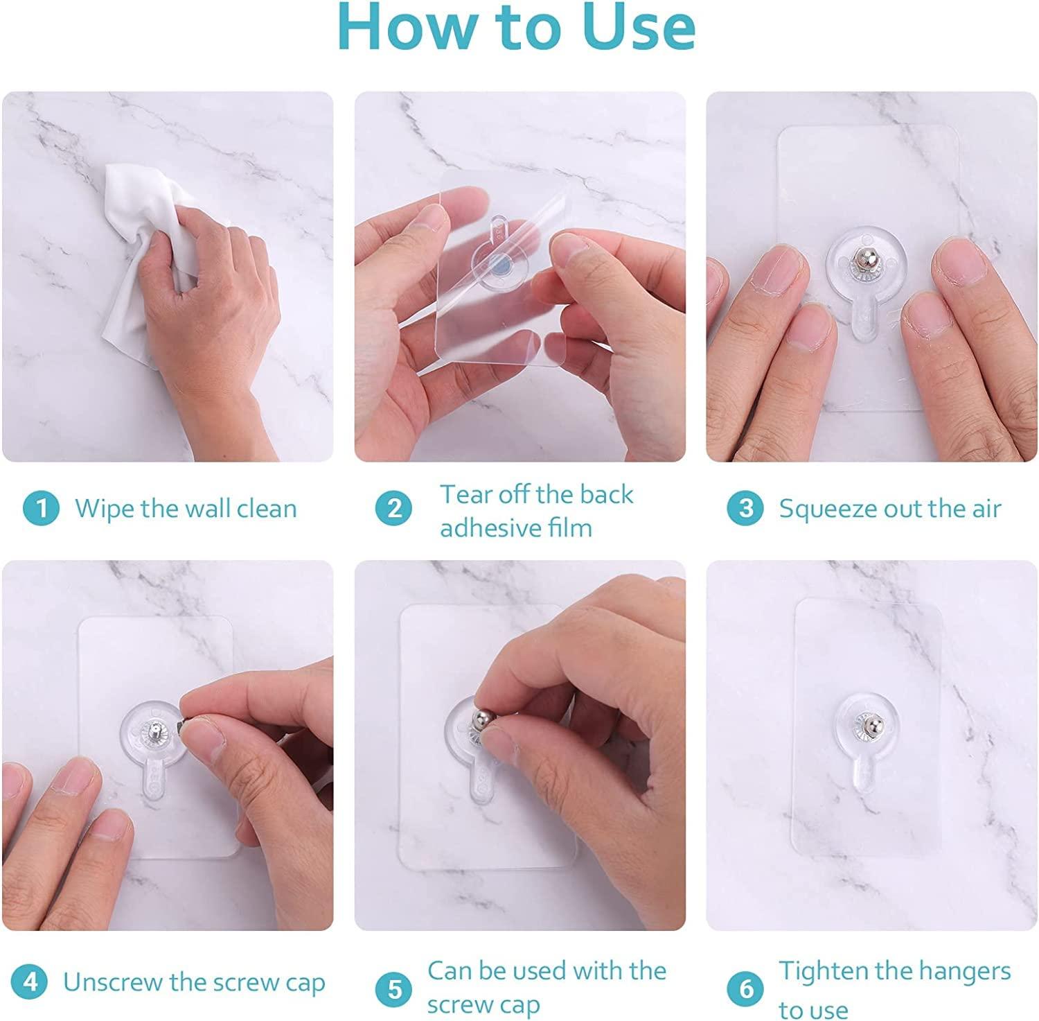 Wall Hooks, Adhesive Wall Screws Hanging Nails
